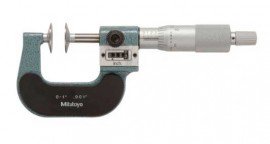 Mitutoyo 223-125 Disk Micrometer with mechanical counter, 0 to 1&quot; (0 to 25.4 mm)-