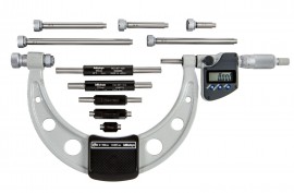 Mitutoyo 340-251-32 Series 340 Digimatic Outside Micrometer with Interchangeable Anvils, 0 to 150 mm, Metric-