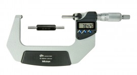 Mitutoyo 395-274-32 Series 395 Digimatic Spherical Face Micrometer, 75 to 100 mm-