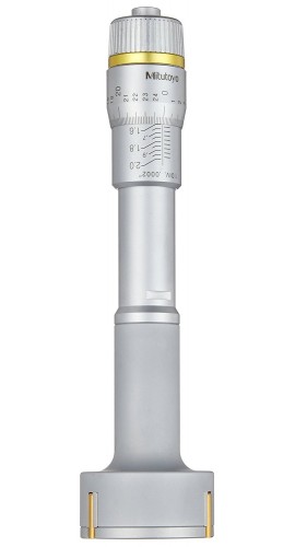 Mitutoyo HT-1.2&amp;rdquo;R Holtest Vernier Inside Micrometer, Three-Point, 1-1.2in, .00015in-