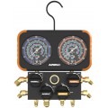 NAVAC N4A4B 4-Valve Manifold Gauge for the R454B, 32, 410A and 22, 3&amp;frac18;&amp;quot;-