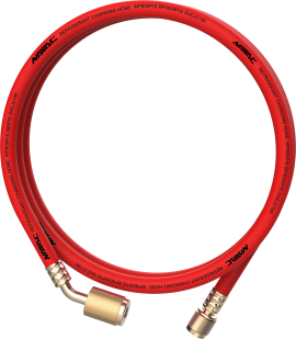 NAVAC NH5LLR Low Loss Refrigerant Hoses, 5', 45°, red-