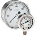 NOSHOK 25-410-30-psi Pressure Gauge, Dry/Fillable, 1/4&quot; NPT Back Connection, SS Case, 0 to 30 psi-