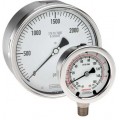 NOSHOK 25-500-60-psi Pressure Gauge, Glycerin Filled, 1/4&quot; NPT Bottom Connection, SS Case, 0 to 60 psi-