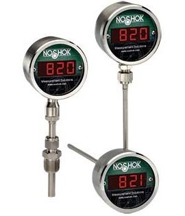 NOSHOK 821-1-1-U-0-32/400-36025-4 Digital Temperature Indicator with back connection, 32 to 400&amp;deg;F, 2.5&amp;quot;-