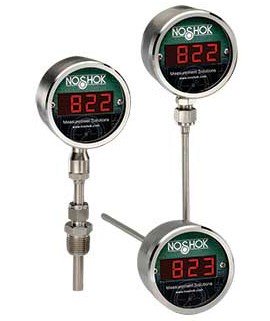 NOSHOK 823-1-0--58/392-120-2 823 Series Digital Temperature Indicator with back connection, -58 to 392&amp;deg;F, 12&amp;quot;-