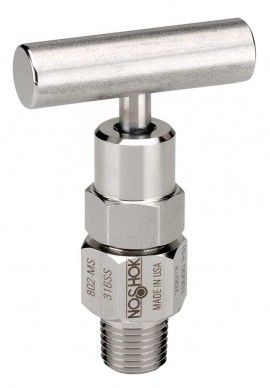 NOSHOK 854-MC Soft Tip Bleed Needle Valve, Male/Steel, &amp;frac12;&amp;quot; NPT-