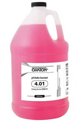 OAKTON WD-05942-25 4.01 pH Buffer Solution, 1 gal Bottles, 4-Pack-