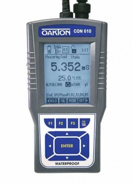 OAKTON WD-35408-00 CON 600 Meter with Probe, 0 to 199.9 mS, 32 to 212&amp;deg;F-