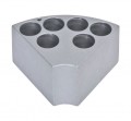 Ohaus 30500579 Sectional Block for hot plate stirrers, 0.79" tube size, holds 6 tubes-