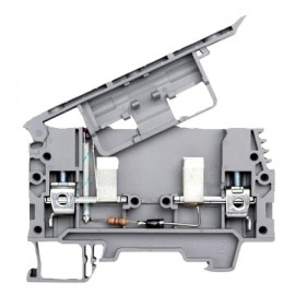 Omega ASK-2LD-AC Bloc de jonction &amp;agrave; fusible avec indicateur de fusible grill&amp;eacute; &amp;agrave; DEL, 6.3 A, 110 V CA-