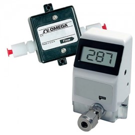 Omega S&amp;eacute;rie FLR1000 D&amp;eacute;bitm&amp;egrave;tre &amp;agrave; turbine pour faible d&amp;eacute;bit avec afficheur, liquide, 0.5 &amp;agrave; 5 LPM, 9.52 mm-