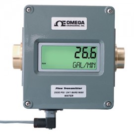 Omega FLR6315D Inline Flow Meter with Analog Output, Water, 1 to 15 GPM, 1/2" NPT-