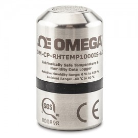 Omega OM-CP-RHTEMP1000IS-A2 Enregistreur de donn&amp;eacute;es de temp&amp;eacute;rature et d'humidit&amp;eacute; &amp;agrave; s&amp;eacute;curit&amp;eacute; intrins&amp;egrave;que, -40 &amp;agrave; 80&amp;deg;C, 100% RH-