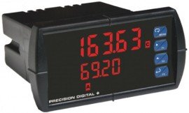 Precision Digital PD6363-6R7 ProVu Dual Pulse Input Flow Rate/Totalizer Digital Panel Meter, 4 relays/4 to 20 mA-