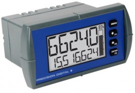 Precision Digital PD6624-L3N Loop-Powered Flow Rate/Totalizer Digital Panel Meter, 1/8 DIN-