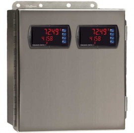 Precision Digital PDA2604-2 Stainless-Steel NEMA 4X Horizontal Enclosure, 13.5 x 12.9 x 6in, 2 Cutouts-