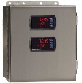 Precision Digital PDA2604-2C Stainless-Steel NEMA 4X Horizontal Enclosure, 13.5 x 12.9 x 6in, 2 Cutouts-