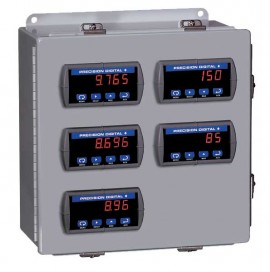 Precision Digital PDA2705 Steel NEMA 4 Horizontal Enclosure, 13.5 x 12.9 x 6in, 5 Cutouts-