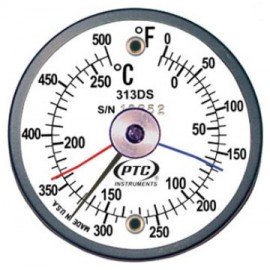 PTC Instruments 313DSMM Thermom&amp;egrave;tre de surface magn&amp;eacute;tique &amp;agrave; double &amp;eacute;chelle avec aiguilles max-min, -17.78 &amp;agrave; 260&amp;deg;C/-20 &amp;agrave; 250&amp;deg;C-