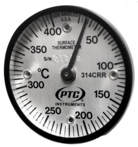 PTC Instruments 314CRR Magnetic Rail Thermometer, 10 to 400&amp;deg;C-