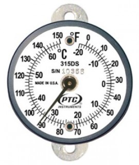 PTC Instruments 315DST1 Thermom&amp;egrave;tre &amp;agrave; montage par pattes &amp;agrave; double &amp;eacute;chelle, -17.78 &amp;agrave; 65.56&amp;deg;C/-20 &amp;agrave; 65&amp;deg;C-