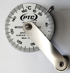 PTC Instruments 571CM Thermom&amp;egrave;tre de contact ponctuel avec ressort &amp;agrave; lame magn&amp;eacute;tique, 10 &amp;agrave; 160&amp;deg;C-