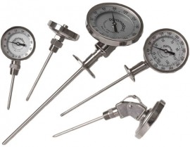 Pyromation BMI3A49-004-9HN-G-P-1270 Bi-Metal Thermometer, 1/2&quot; NPT, 50 to 500&amp;deg;F -