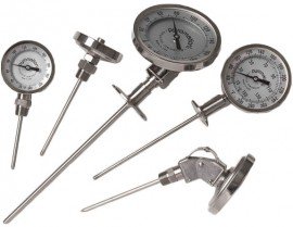 Pyromation BMI3S49-006-9HN-G-P-1100 Bi-Metal Thermometer, 1/2" NPT, -40 to 160&amp;deg;F -