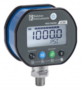 Ralston Field Gauge LC20 Digital Pressure Gauge, 15 psi/-30 inHg, &amp;frac14;&amp;quot; male NPT bottom connection-