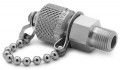 Ralston QTFT-1MS0 Male NPT x Male Quick-Test Adapter with cap and chain, 0.13&quot;, stainless steel-