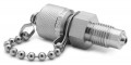 Ralston QTFT-2MS0-MP Male Medium Pressure x Male Quick-Test Fitting with cap and chain, 0.25&quot;-