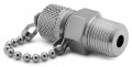 Ralston QTFT-3MS1 Male NPT x Male Quick-Test with check-valve and cap and chain, 0.38&quot;, stainless steel-