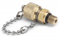 Ralston QTFT-3SB1 Male SAE x Male Quick-Test Fitting with cap and chain, 3/8-24-