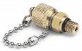 Ralston QTFT-3SB1 Male SAE x Male Quick-Test Fitting with cap and chain, 3/8-24-