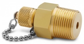 Ralston QTFT-6MB0 Adaptateur Quick-Test m&amp;acirc;le x NPT m&amp;acirc;le avec capuchon et cha&amp;icirc;ne, 19.05 mm, laiton-