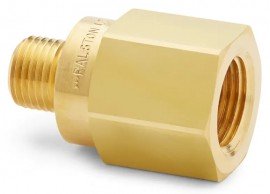 Ralston QTHA-3FB0 Female NPT x Male Quick-Test Adapter, 0.38&quot;, brass-
