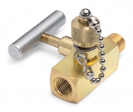 Ralston QTVF-000B Shut-Off Valve, 0.25" MNPT x 0.25" FNPT with male QT test port, brass-
