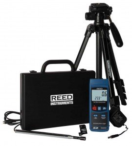 REED R4500SD-KIT2 Data Logging Hot Wire Thermo-Anemometer with Tripod, SD Card and Power Adapter-