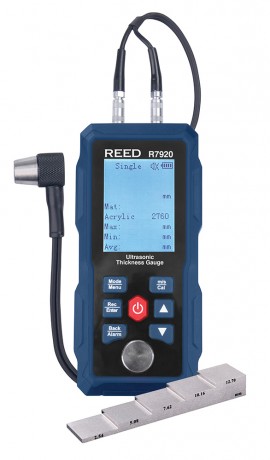 REED R7920 Ultrasonic Thickness Gauge with 5-step calibration block-