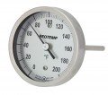 REOTEMP BB Back Connect Bimetal Thermometer, 0 to 200&amp;deg;F, 12&amp;quot; stem-