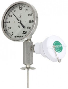 REOTEMP DMT Dual Mode Thermometer, 3&amp;quot; dial, 0 to 140&amp;deg;F-