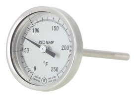 REOTEMP HH Small Dial Bimetal Thermometer with pointed stem, 2&amp;frac38;&amp;quot; dial, -40 to 160&amp;deg;F-