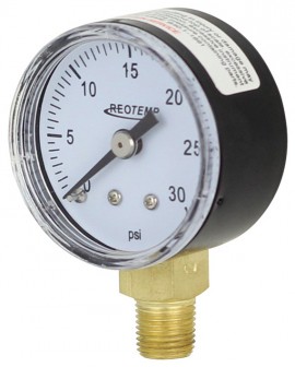 REOTEMP PD15 General Purpose Gauge with bottom mount, 1.5&amp;quot; dial, 0 to 60 psi-