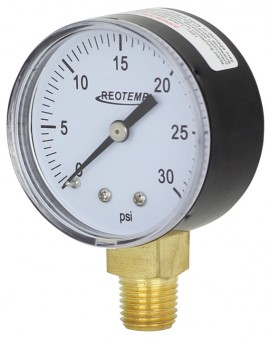 REOTEMP PD20 General Purpose Gauge with bottom mount, 2&amp;quot; dial, 0 to 60 psi-