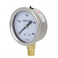 REOTEMP PG25 Industrial Stainless/Brass Gauge with a center back, 0 to 160 psi, 2.5&amp;quot;-