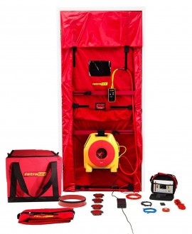 Retrotec US300X-E Blower Door Passive-House System with model 300 fan/cloth panel/DM32 Wi-Fi digital gauge package-