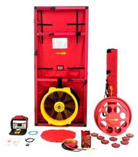 Retrotec US6100X-E Blower Door with model 6000 fan/cloth panel/DM32 Wi-Fi digital gauge package-