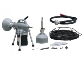 RIDGID 76485 K-50-6 Sectional Drain Cleaning Machine with cable kit and adapter, 220/240 V, 50/60 HZ-