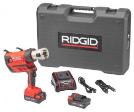 RIDGID RP 350 Ensemble d&#039;outil de compression pistolet standard avec kit de batterie, 7 200 lb force du v&amp;eacute;rin-